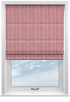 Vintage Stripe, Bowler Red - Motorised Roman Blind